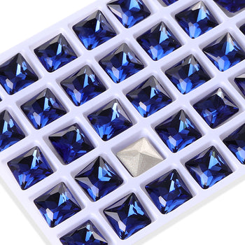 Montana Princess Square Shape High Quality Glass Pointed Back Fancy Rhinestones WholesaleRhinestone