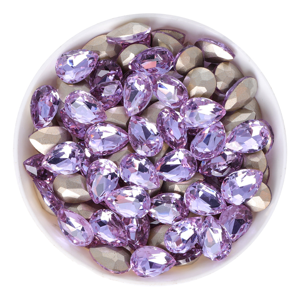 Lavender Pear Shape Glass Pointed Back Fancy Rhinestones WholesaleRhinestone Main image