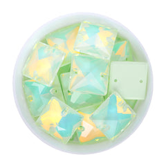 Light Azore AM Square Shape High Quality Glass Sew-on Rhinestones