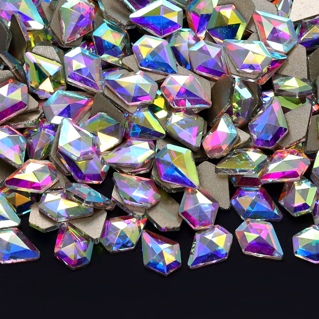 Diamond Shape Crystal AB Glass Flat Back Fancy Rhinestones