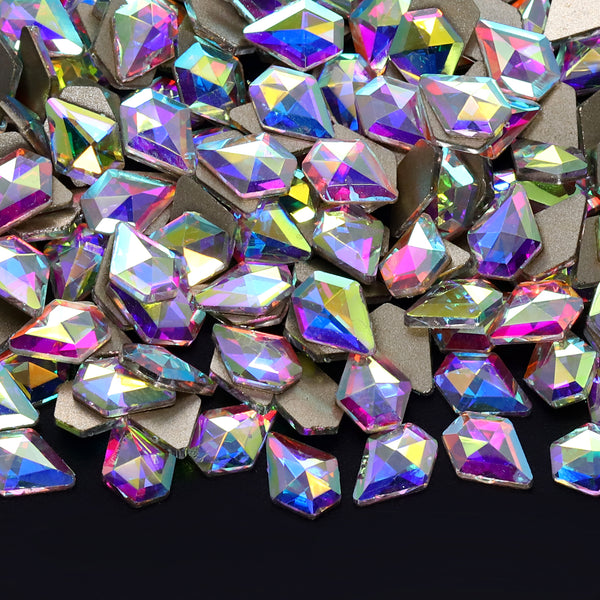 Diamond Shape Crystal AB Glass Flat Back Fancy Rhinestones
