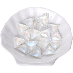 Electric Neon White Triangle Shape High Quality Glass Sew-on Rhinestones