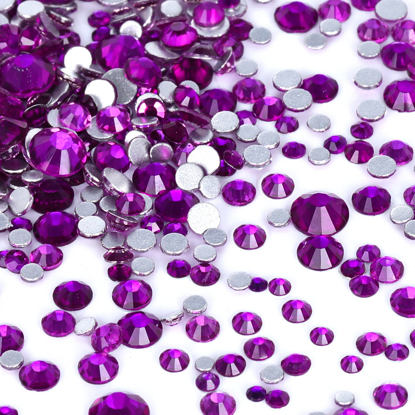 Mixed Sizes Pure Purple FlatBack Rhinestones For Nail Art WholesaleRhinestone メイン画像