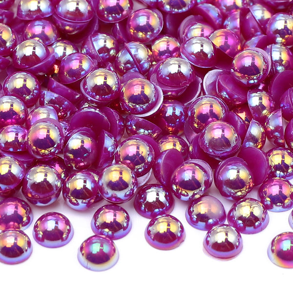 Dark Purple AB Resin Flat Back Pearls Multi Sizes WholesaleRhinestone