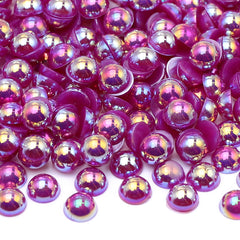 Dark Purple AB Resin Flat Back Pearls Multi Sizes WholesaleRhinestone