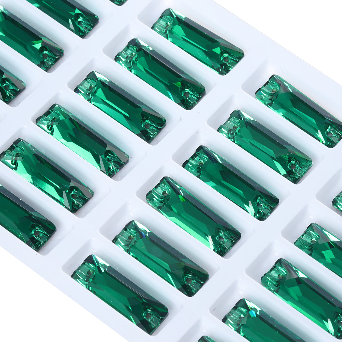 Emerald Cosmic Baguette Shape High Quality Glass Sew-on Rhinestones WholesaleRhinestone