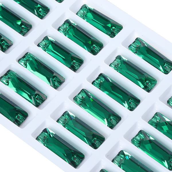 Emerald Cosmic Baguette Shape High Quality Glass Sew-on Rhinestones WholesaleRhinestone