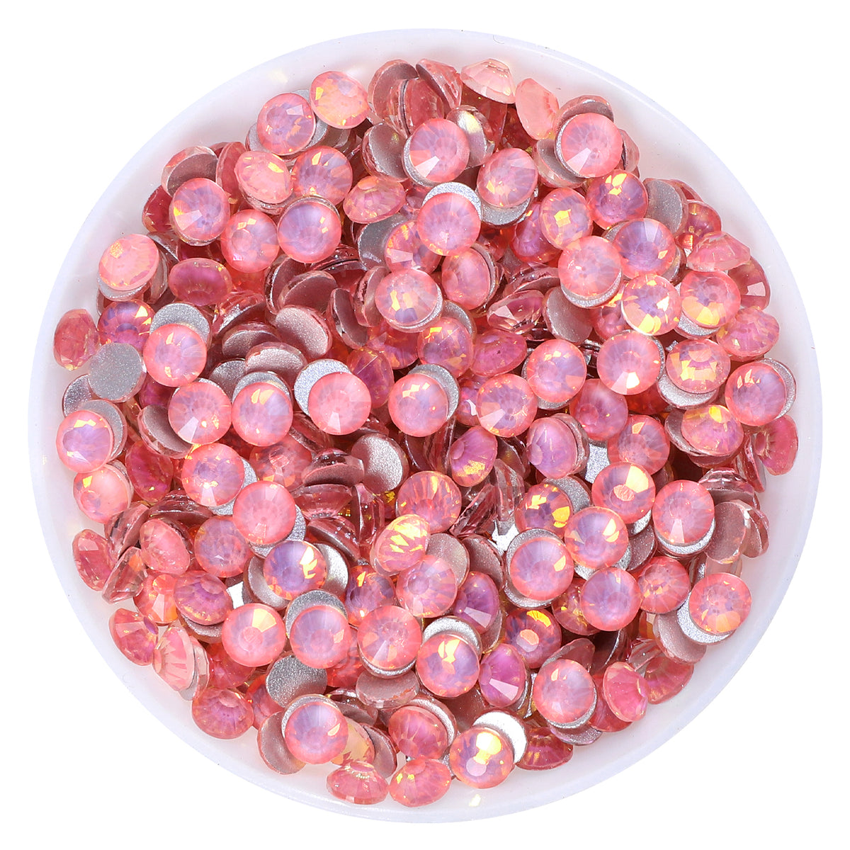 Flashing Rose Pink Glass FlatBack Rhinestones Silver Back WholesaleRhinestone Main image