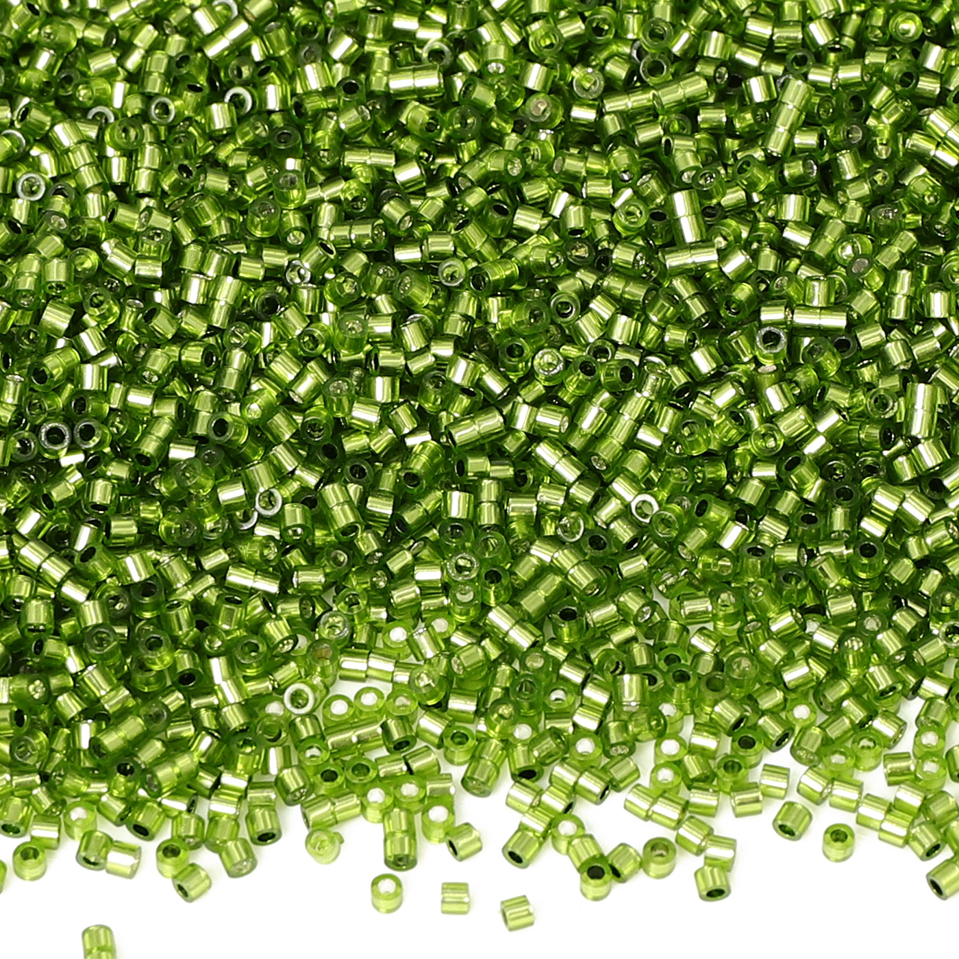 Transparent Silver-lined Olive Green Color Hight Quality Glass Cylinder Seed Beads 1.6 MM Size GY2003 WholesaleRhinestone Main image