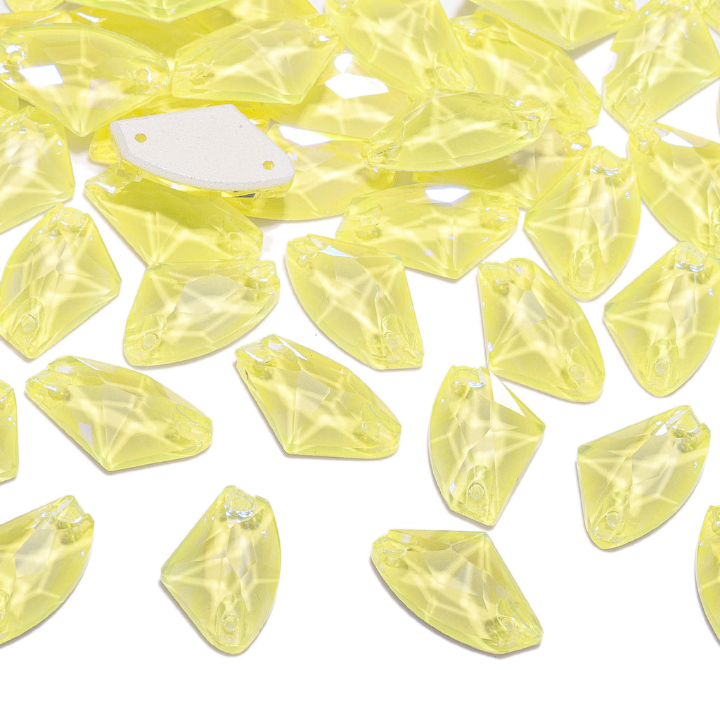 Electric Neon Light Topaz Galactic Shape High Quality Glass Sew-on Rhinestones WholesaleRhinestone