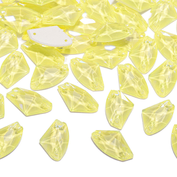 Electric Neon Light Topaz Galactic Shape High Quality Glass Sew-on Rhinestones WholesaleRhinestone