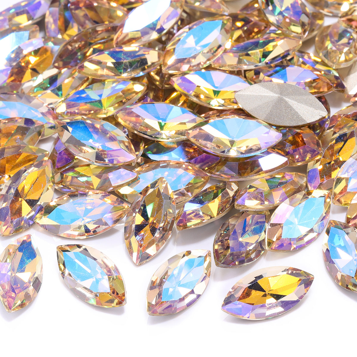 Paradise Shine Navette Shape High Quality Glass Pointed Back Fancy Rhinestones WholesaleRhinestone