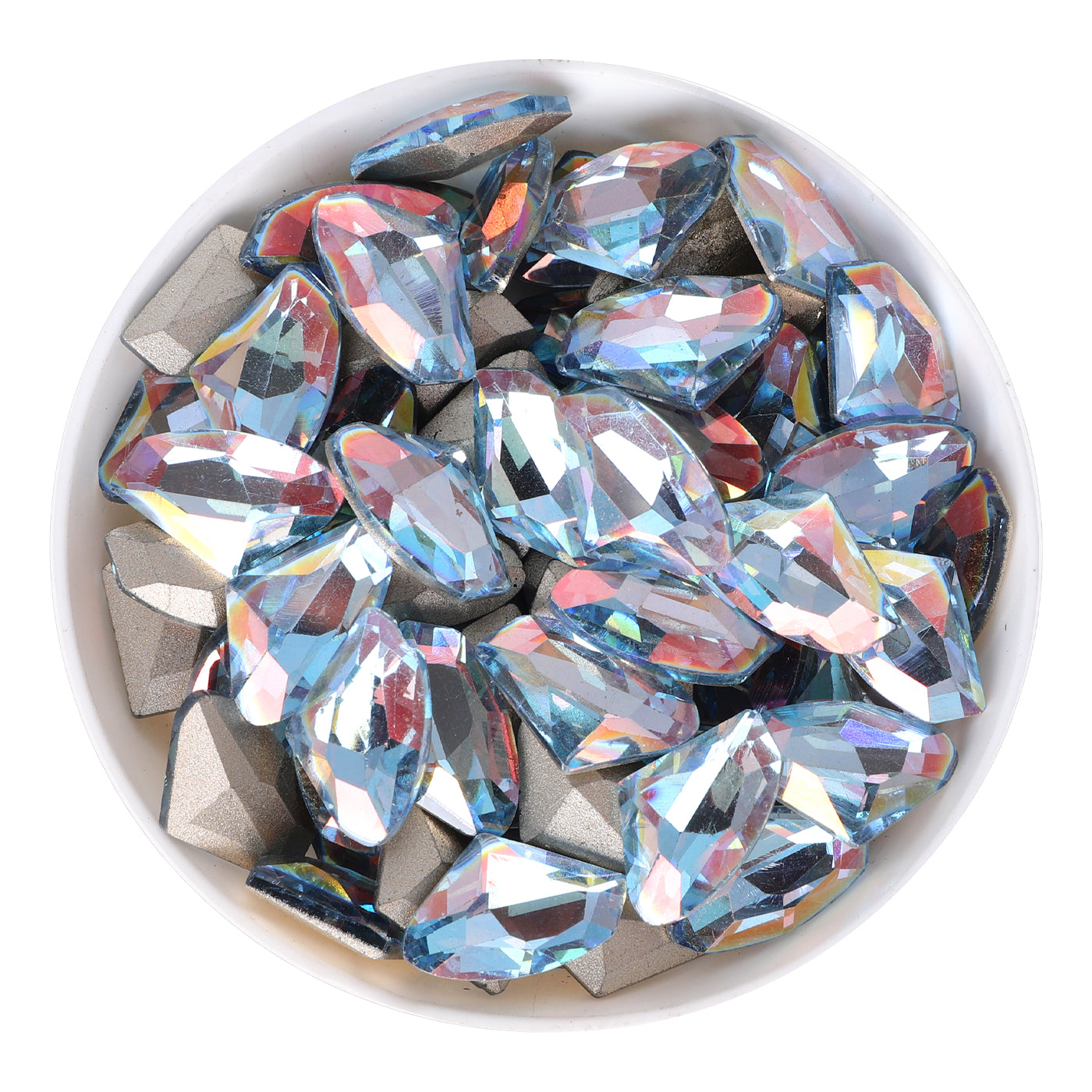 Light Blue AB Galactic Shape Glass Pointed Back Fancy Rhinestones WholesaleRhinestone Main image