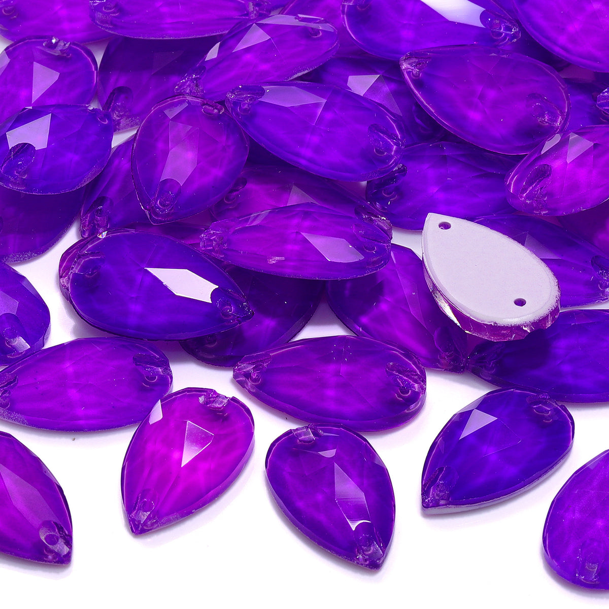 Mocha Neon Violet Drop Shape High Quality Glass Sew-on Rhinestones WholesaleRhinestone