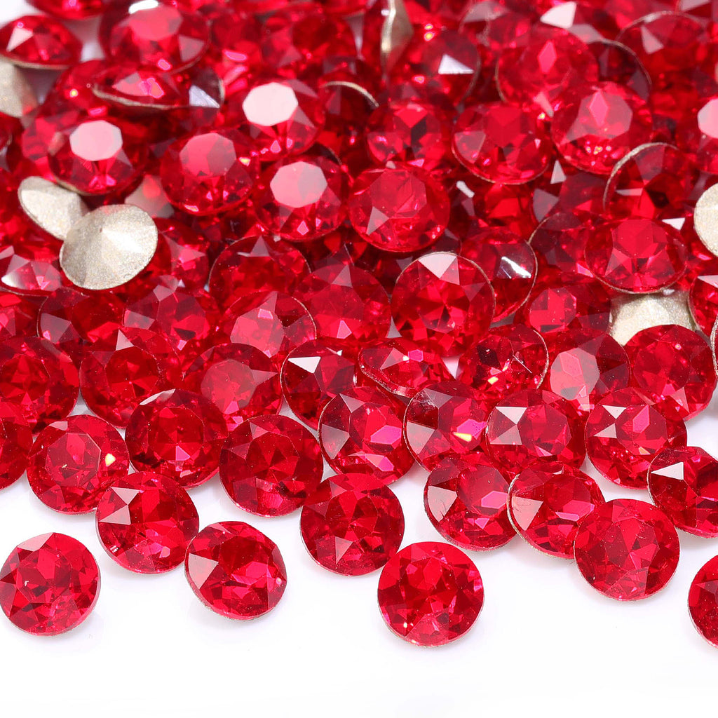 Light Siam Gemstone Flower Shape High Quality Glass Pointed Back Fancy Rhinestones WholesaleRhinestone