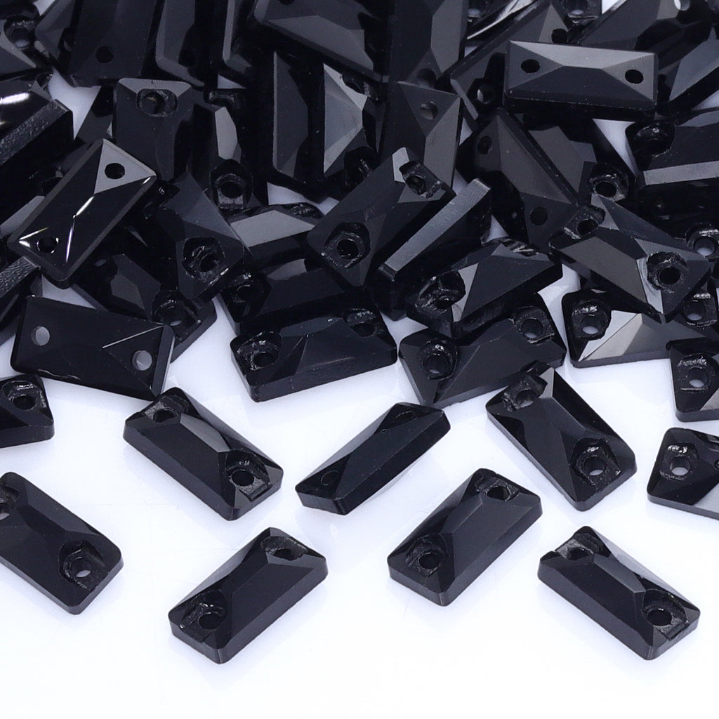 Jet Cosmic Baguette Shape High Quality Glass Sew-on Rhinestones WholesaleRhinestone
