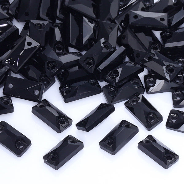 Jet Cosmic Baguette Shape High Quality Glass Sew-on Rhinestones WholesaleRhinestone