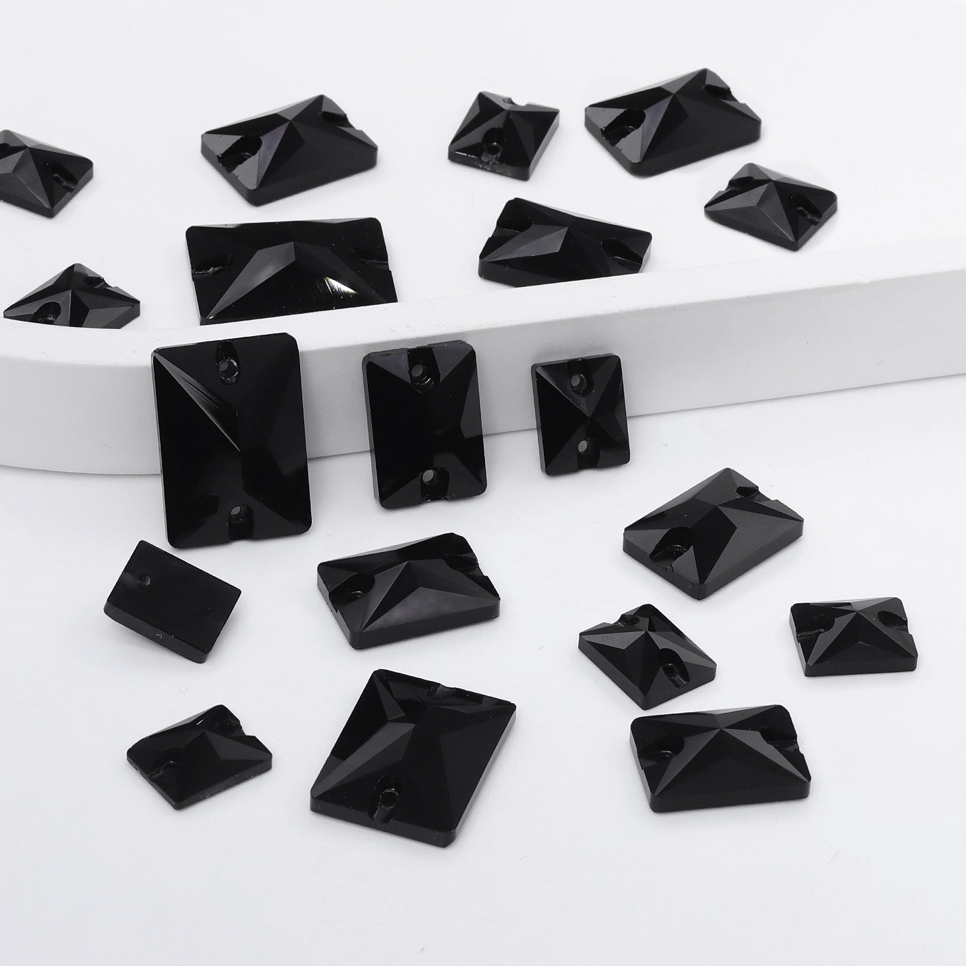Mixed Sizes Jet Rectangle Shape High Quality Glass Sew-on Rhinestones WholesaleRhinestone Główne zdjęcie produktu