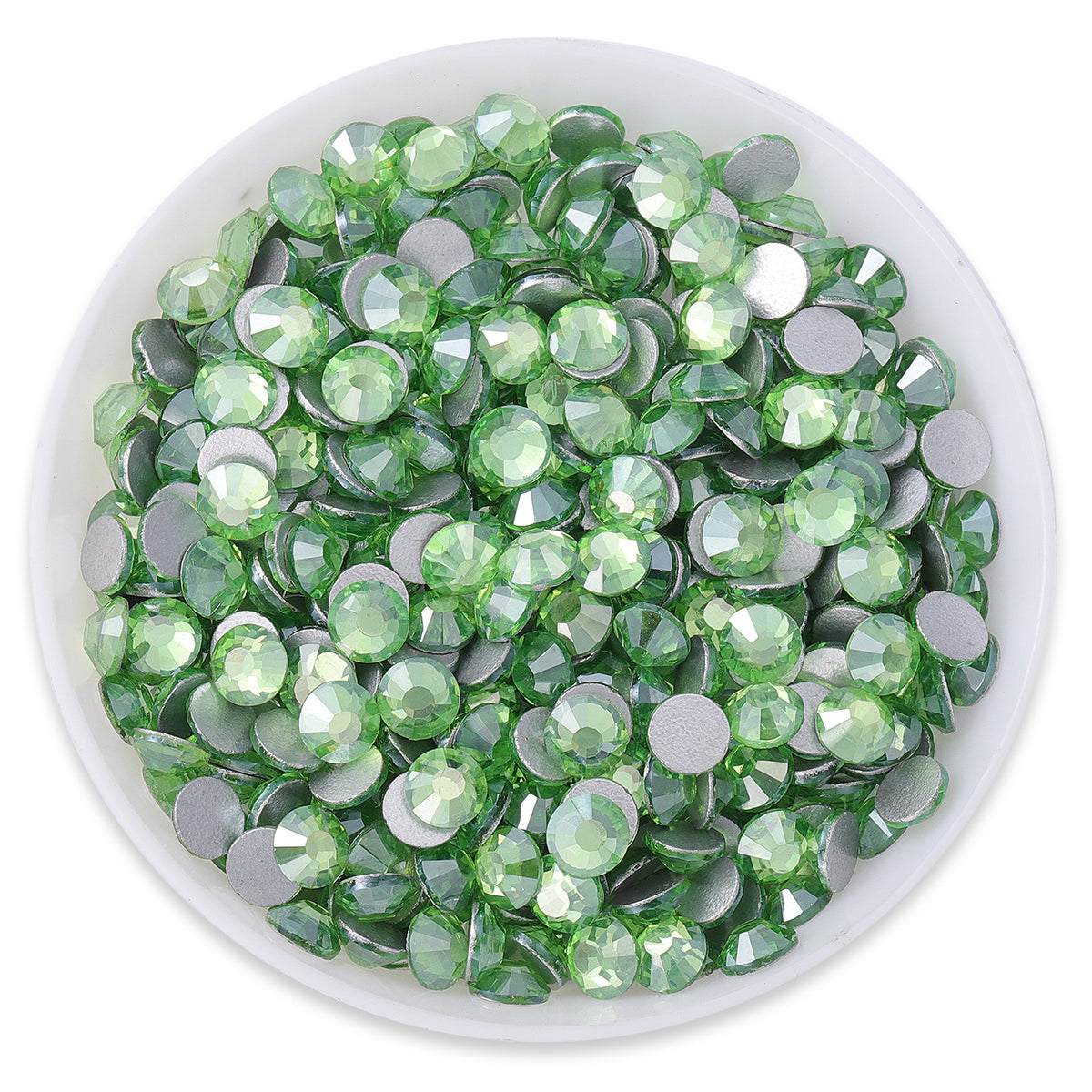 Star Peridot Glass FlatBack Rhinestones Silver Back WholesaleRhinestone Main image
