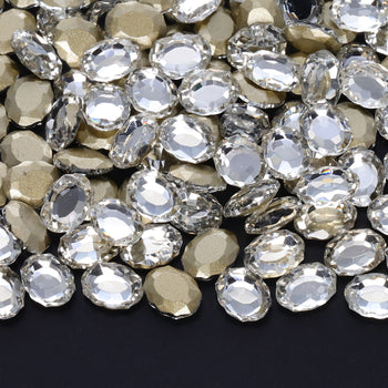 Crystal Magic Mirror Shape Pointed Back Fancy Rhinestones For Nail Art