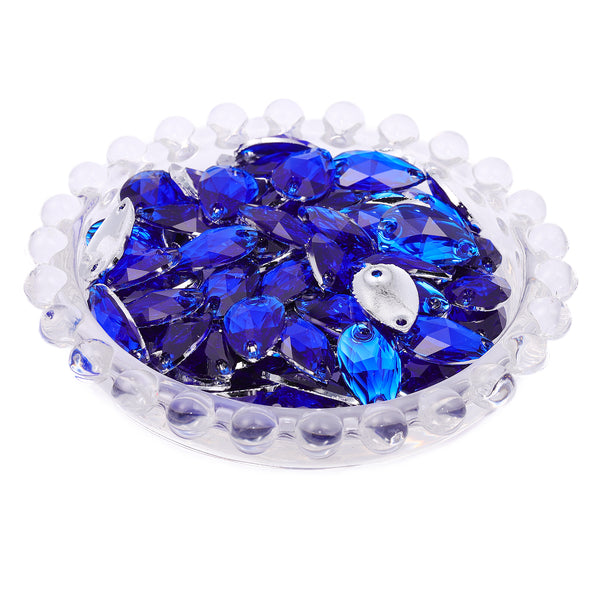 Drop Sapphire Resin Sew-on Rhinestones For Dance Costume WholesaleRhinestone