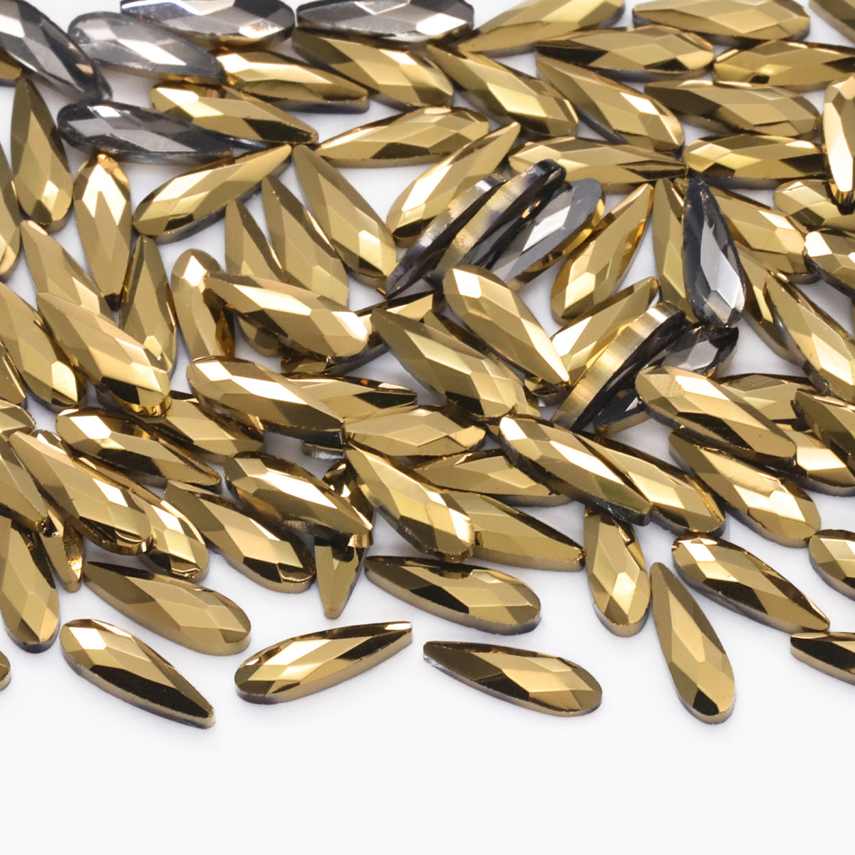 Raindrop Shape Aurum Flat Back Fancy Rhinestones WholesaleRhinestone Main image