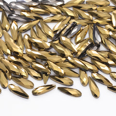 Raindrop Shape Aurum Flat Back Fancy Rhinestones WholesaleRhinestone