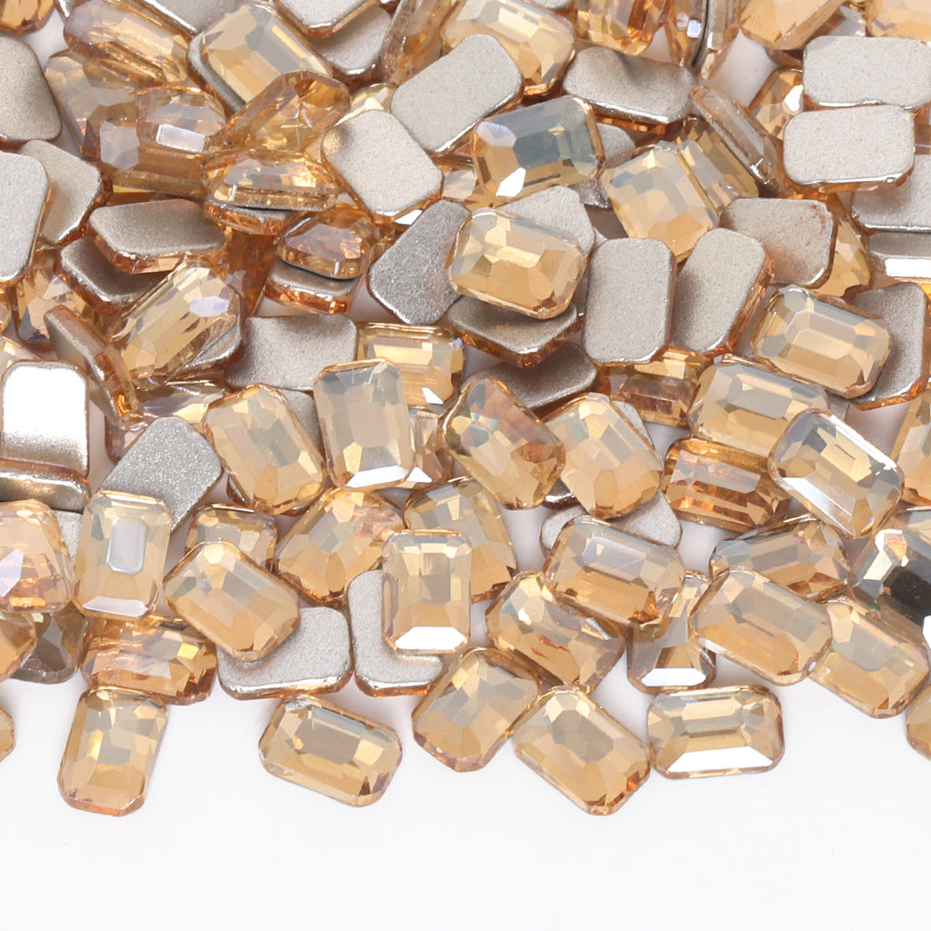 Octagon Shape Golden Shadow Flat Back Fancy Rhinestones