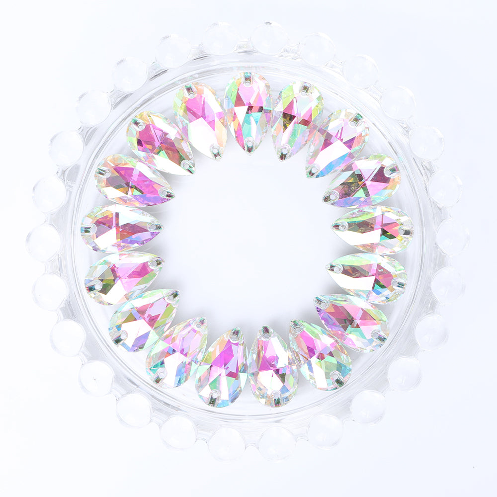 Crystal Phantom Drop Shape High Quality Glass Sew-on Rhinestones WholesaleRhinestone