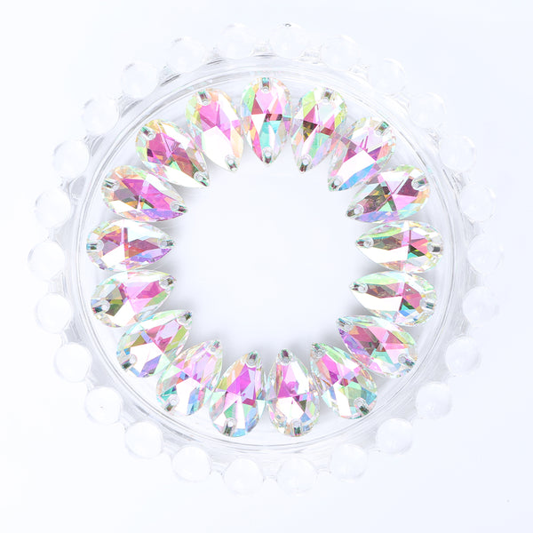 Crystal Phantom Drop Shape High Quality Glass Sew-on Rhinestones WholesaleRhinestone