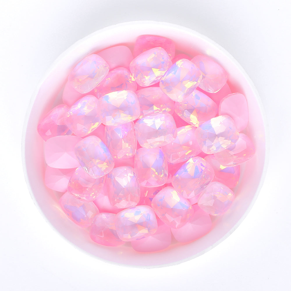 Light Pink AM Pillow Shape Glass Pointed Back Fancy Rhinestones WholesaleRhinestone