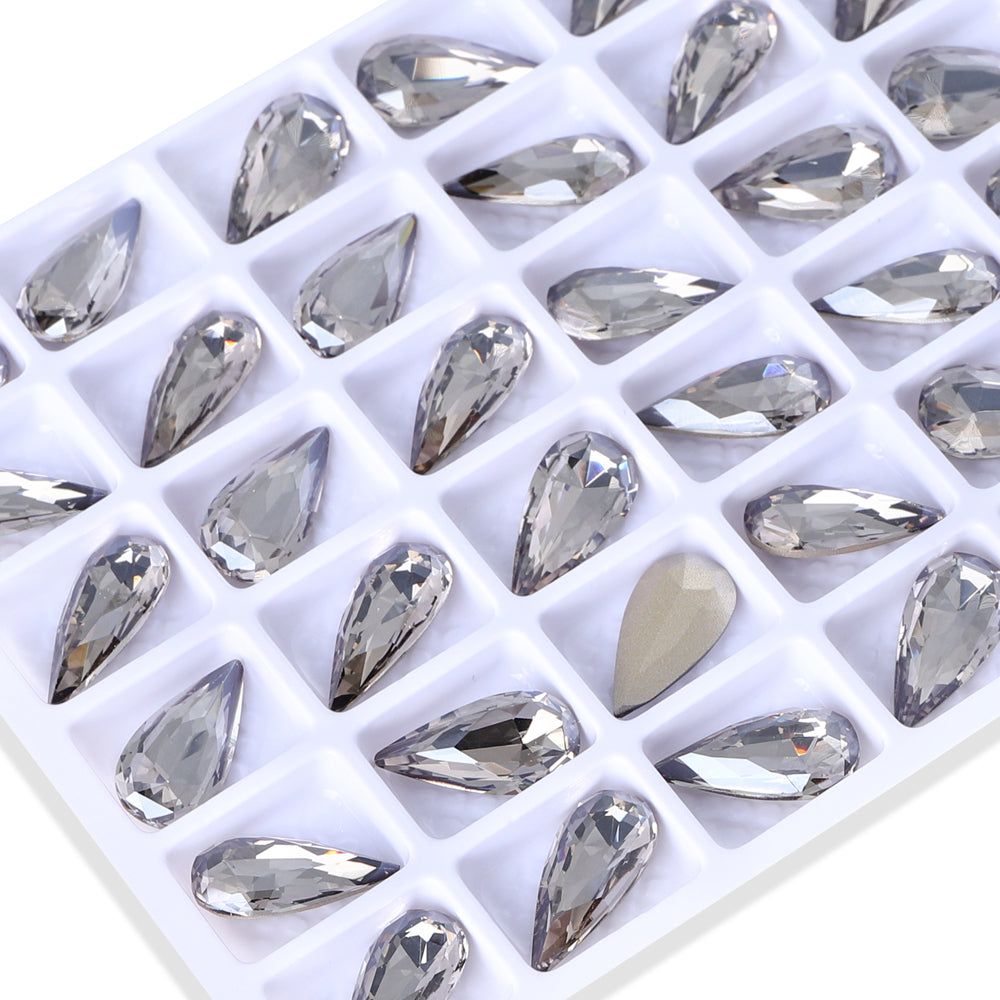 Satin Teardrop Shape High Quality Glass Pointed Back Fancy Rhinestones WholesaleRhinestone