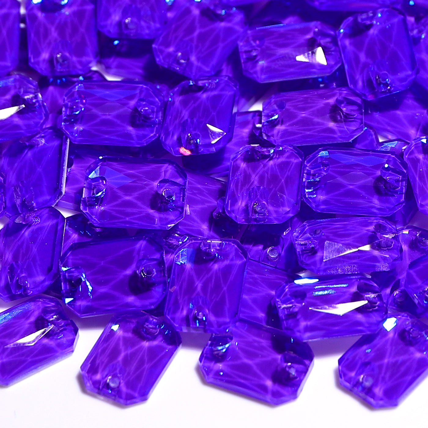 Electric Neon Violet Octagon Shape High Quality Glass Sew-on Rhinestones