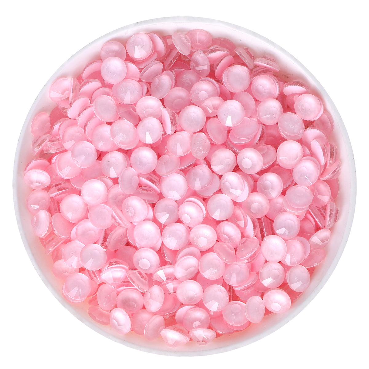 Neon Pink Snowy White Glass FlatBack Neon Rhinestones WholesaleRhinestone Main image