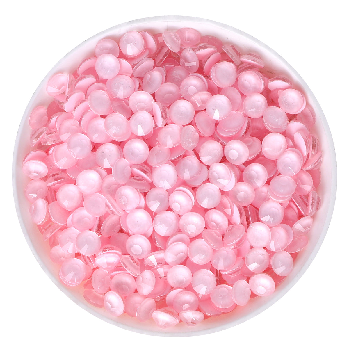 Neon Pink Snowy White Glass FlatBack Neon Rhinestones