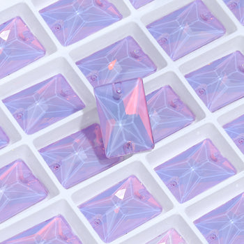Lavender AM Rectangle Shape High Quality Glass Sew-on Rhinestones WholesaleRhinestone