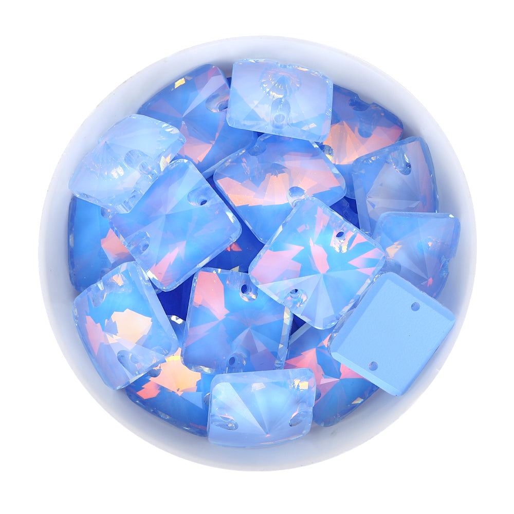 Light Sapphire AM Rivoli Square Shape High Quality Glass Sew-on Rhinestones WholesaleRhinestone Immagine principale del prodotto