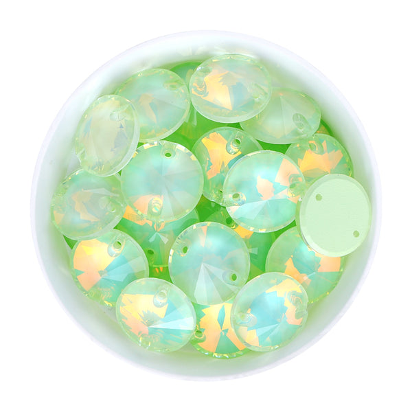 Light Azore AM Rivoli  Shape High Quality Glass Sew-on Rhinestones WholesaleRhinestone