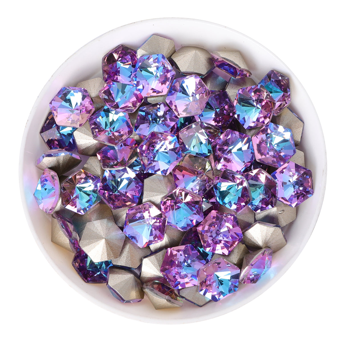 Vitrail Light Hexagon kaleidoscope Shape Glass Pointed Back Fancy Rhinestones WholesaleRhinestone Main image