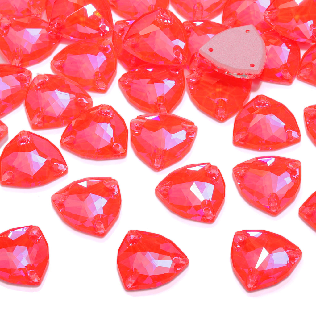 Electric Neon Hyacinth Trilliant Shape High Quality Glass Sew-on Rhinestones WholesaleRhinestone