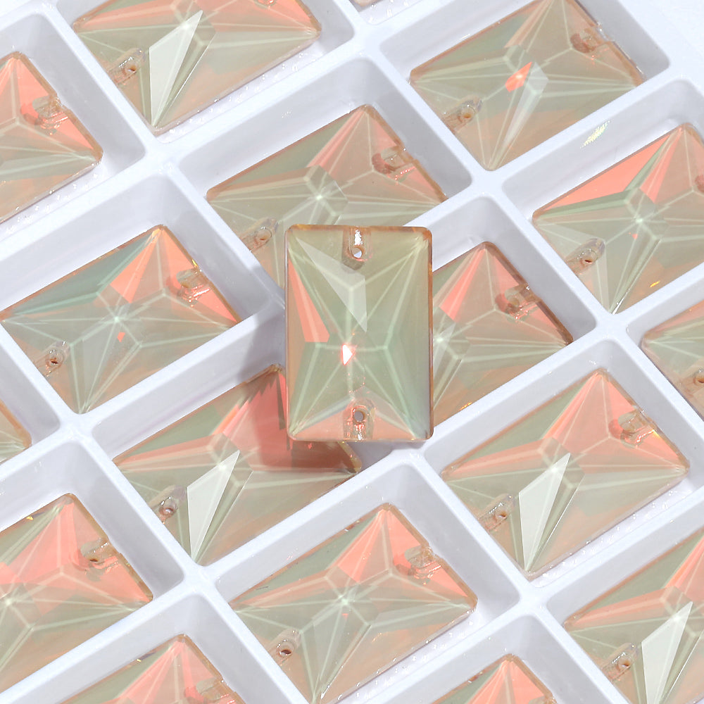 Silk AM Rectangle Shape High Quality Glass Sew-on Rhinestones WholesaleRhinestone