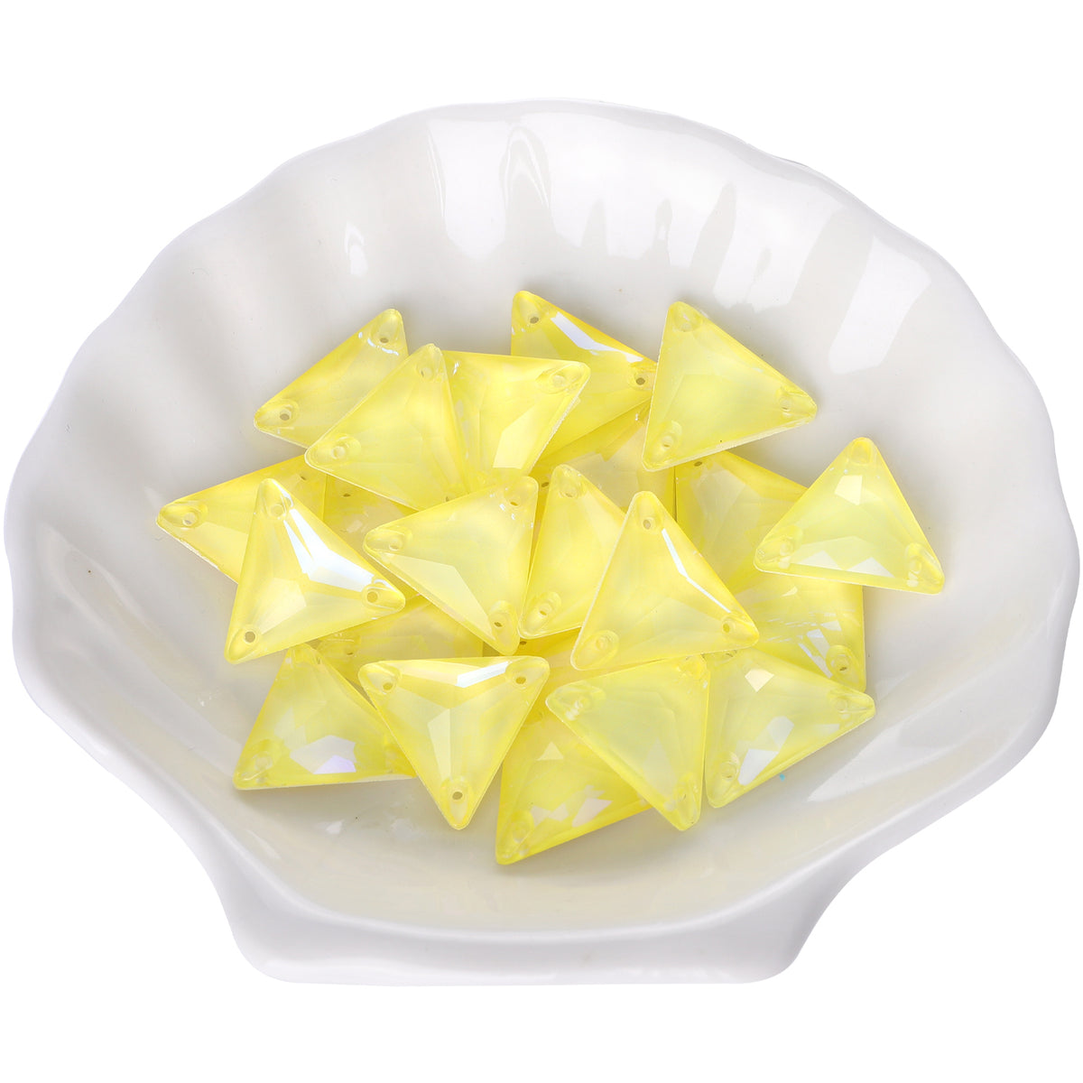 Electric Neon Light Topaz Triangle Shape High Quality Glass Sew-on Rhinestones WholesaleRhinestone