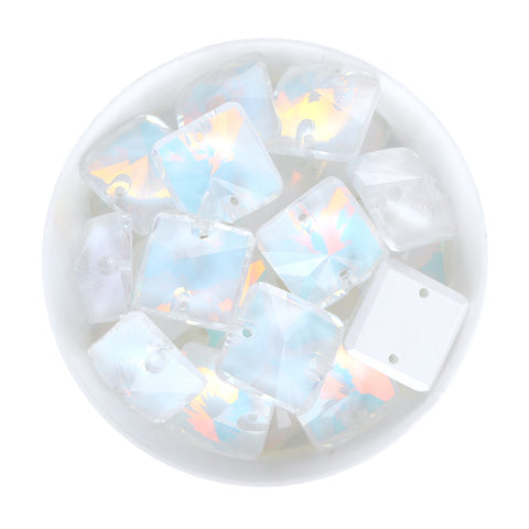 Crystal AM Rivoli Square Shape High Quality Glass Sew-on Rhinestones