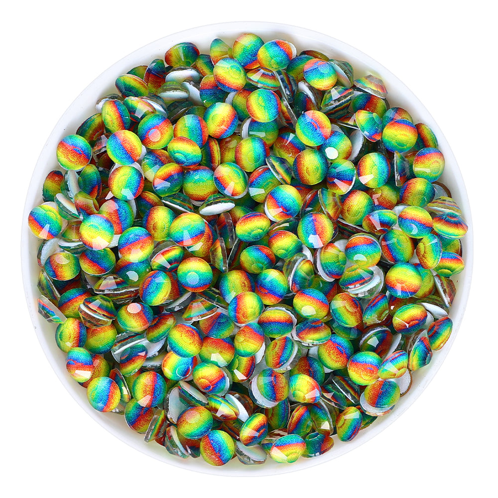 Crystal Rainbow Glass FlatBack Rhinestones White Back WholesaleRhinestone Image principale du produit