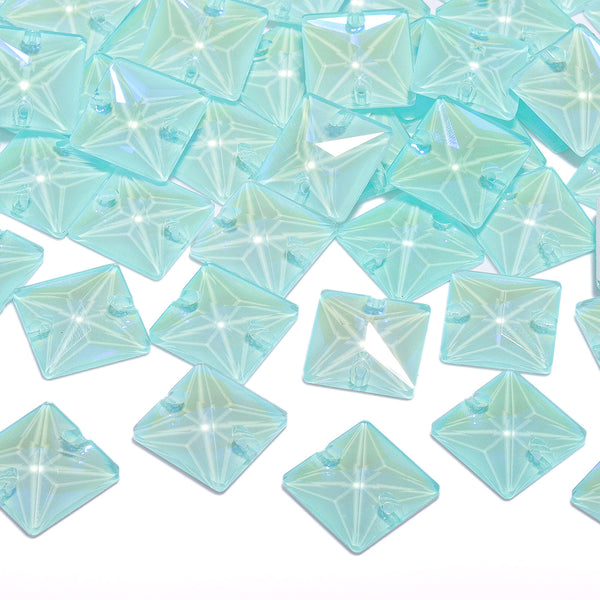 Electric Neon Light Azore Square Shape High Quality Glass Sew-on Rhinestones WholesaleRhinestone