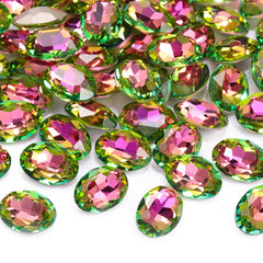 Vitrail Rose Oval Form hochwertiges Glasspitzback -Rücken -Fantastel Strasssteine