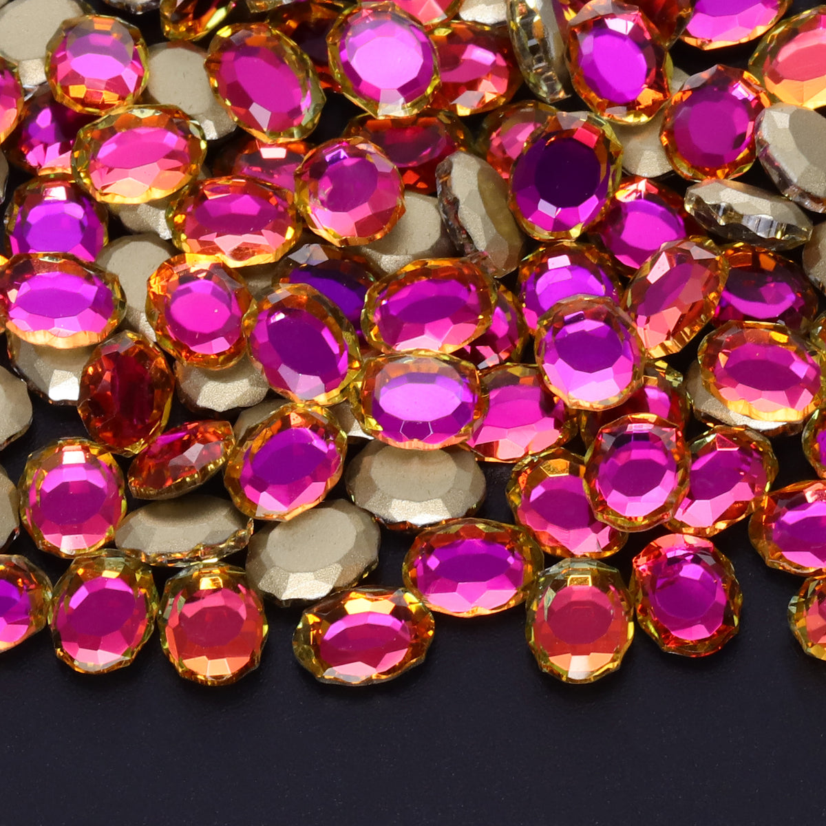 Purple Volcano Magic Mirror Shape Pointed Back Fancy Rhinestones For Nail Art Main image