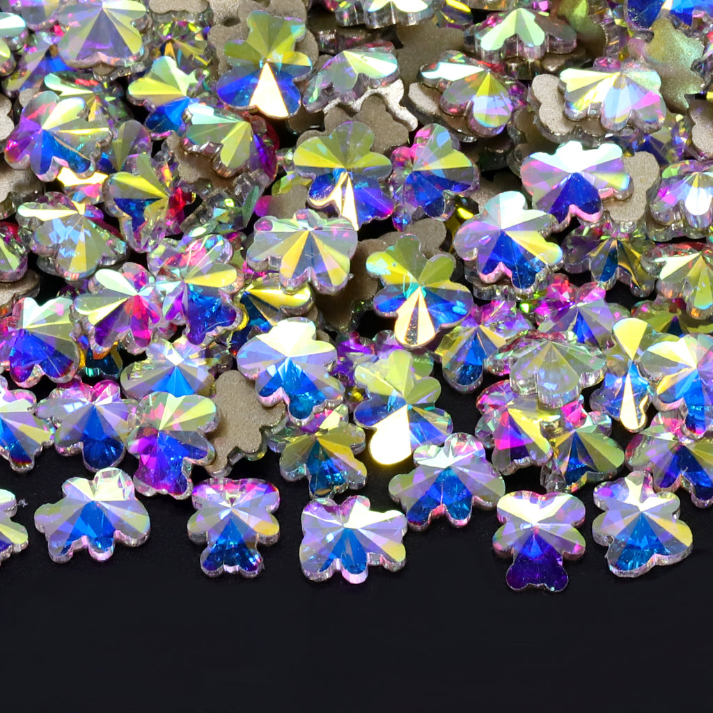 Bear Shape Crystal AB Flat Back Fancy Rhinestones