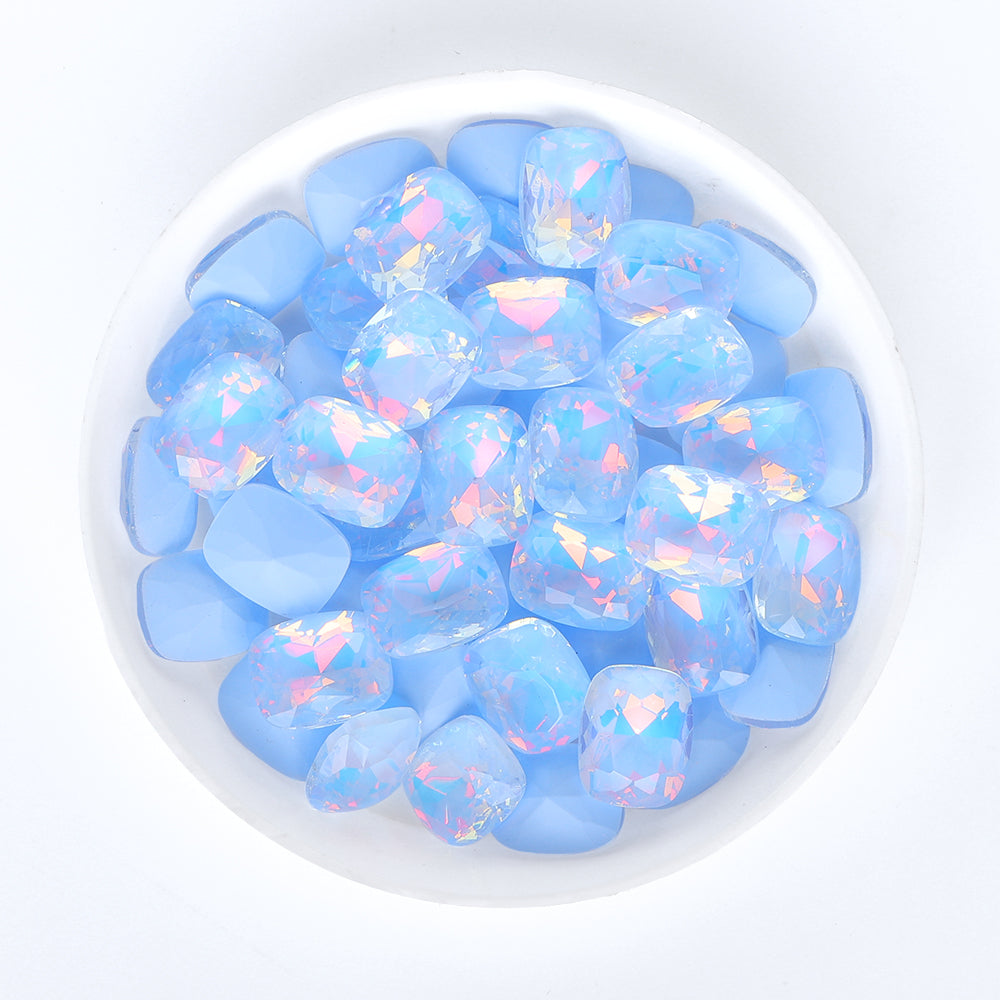 Lyseblå am pute form glass spiss tilbake fancy rhinestones Secondary image