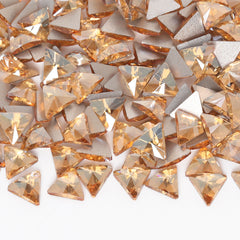 Triangle Shape Golden Shadow Flat Back Fancy Rimnestones